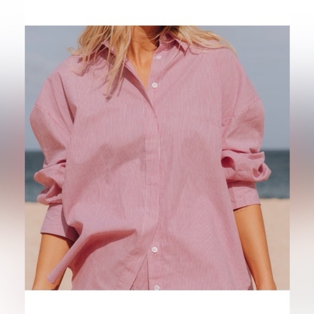 DAILY DRILLS Pink Stripe Poplin Button Down